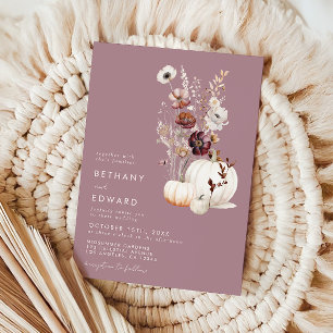 Convite de Casamento de Abóbora Floral Elegante de