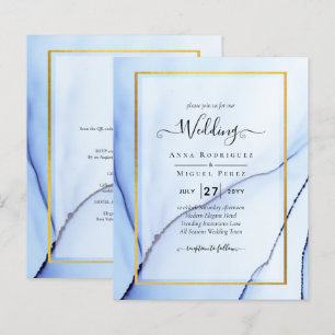 Convite de casamento de Abstrato de TINTA Dourada