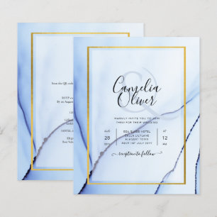 Convite de casamento de Abstrato de TINTA Dourada