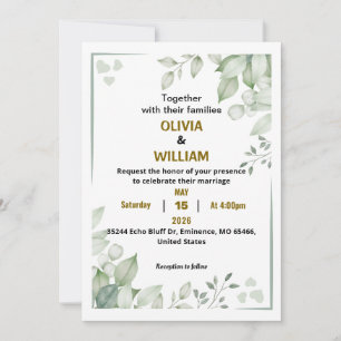 Convite de Casamento de Acrílico Elegante Minimali