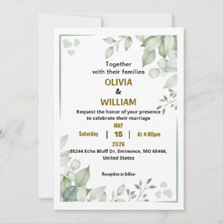 Convite de Casamento de Acrílico Elegante Minimali