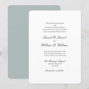 Convite De Casamento De Ambos Os Pais De Teal Blue
