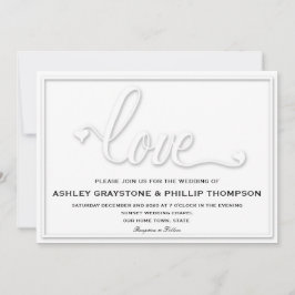 Convite De Casamento De Amor Com Mão Embriada Faux