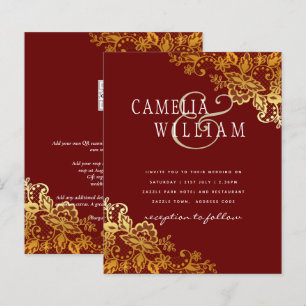 CONVITE DE CASAMENTO de Ampersand Clássico de Lace