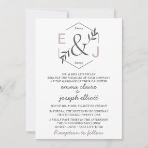 Convite de Casamento de Ampersand Monograma