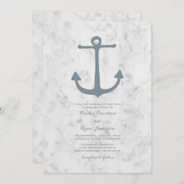 Convite de casamento de Âncora Russo Azul