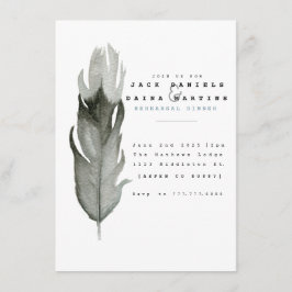 Convite de casamento de Aquarela de Pena Mínima