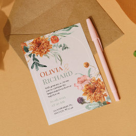 Convite de casamento de Aquarela Floral de Boho Au