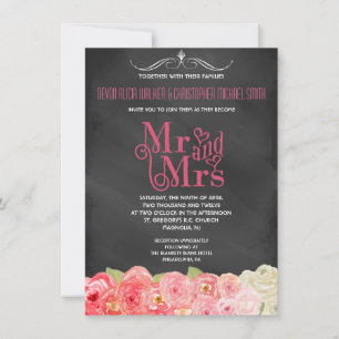 Convite de casamento de Aquarela Floral de Queda
