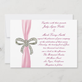 Convite de Casamento de Arco de Diamante Rosa