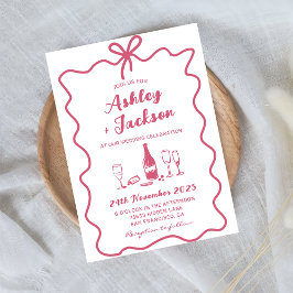 Convite De Casamento De Arco De Mão Branca Rosa