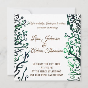 Convite De Casamento De Arte Botânica