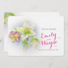 convite de casamento de arte do Watercolor Hellebo