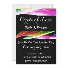 Convite De Casamento De Arte Gay Rainbow