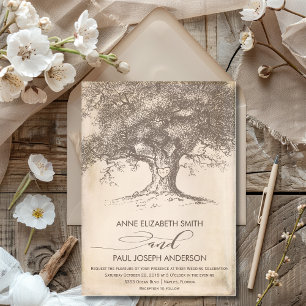 Convite de Casamento de Árvore Antiga