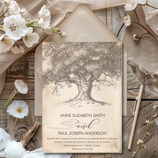 Convite de Casamento de Árvore Antiga (Old tree Wedding Invitation)