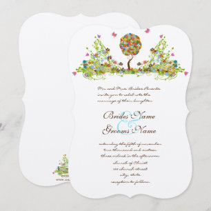 Convite de Casamento de Árvore da Floresta Encanta