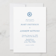 Convite de Casamento de Barco à Vela Elegante