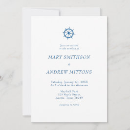 Convite de Casamento de Barco à Vela Elegante