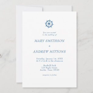 Convite de Casamento de Barco à Vela Elegante