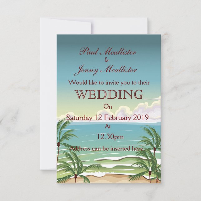 Convite de casamento de bebida de coco vintage (Frente)