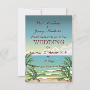Convite de casamento de bebida de coco vintage