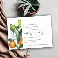 Convite de casamento de Biologia Citrus Orange Bot