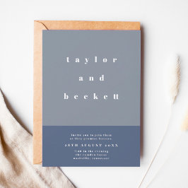 Convite de Casamento de Bloco de Cor Azul