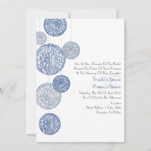 Convite De Casamento De Blue Twine Globes