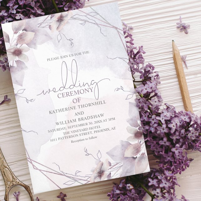 Convite De Casamento De Boho Floral De Blush Elega (Criador carregado)