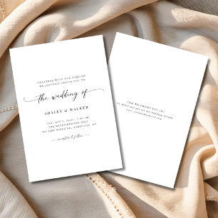 Convite De Casamento De Boho Mínimo Com Rsvp Digit