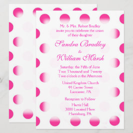 Convite de Casamento de Bolinhas Rosa