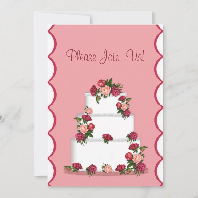 Convite De Casamento De Bolo De Casamento (Frente)