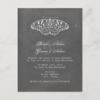 Convite de casamento de Borboleta Inspirado no Giz