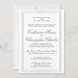 Convite de casamento de Borda do Silver Script Ele