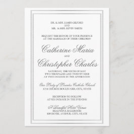 Convite de casamento de Borda do Silver Script Ele