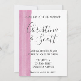 Convite De Casamento De Brushaft, Cor De Água Rosa