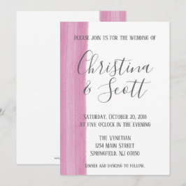 Convite De Casamento De Brushaft, Cor De Água Rosa
