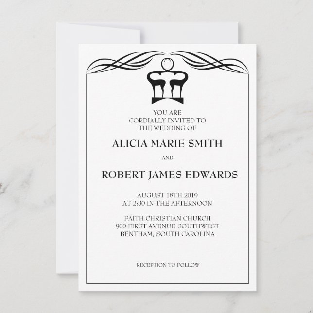 Convite de Casamento de Buck e Doe (Frente)