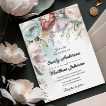 Convite De Casamento De Buquê Floral Bonito