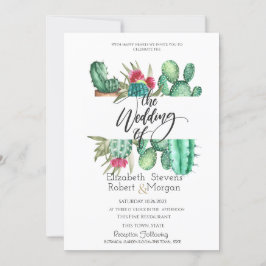Convite de Casamento de Cacto com Aquarela Caprich
