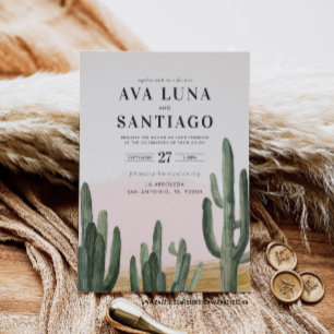 Convite de Casamento de Cacto do Deserto