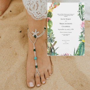 Convite de Casamento de Cacto Suculento Simples Mo