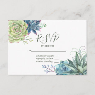 Convite de Casamento de Cactus Suculentas do Deser