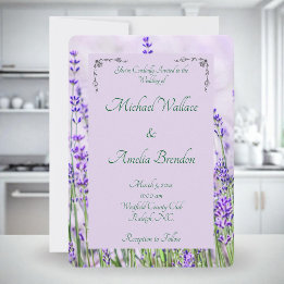 Convite de Casamento de Campos de lavanda