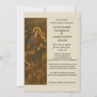 Convite de Casamento de Cana Bíblia Casamento