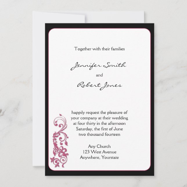 Convite de Casamento de Canto Arredondado Honeysuc (Frente)