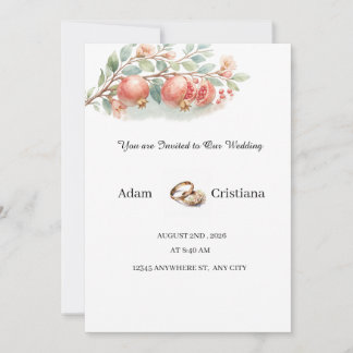 Convite de Casamento de Casal com Aquarela Elegant