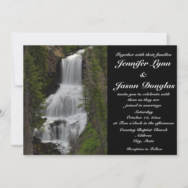 Convite de casamento de Cascata do Parque Nacional (Frente)