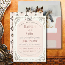 Convite De Casamento De Cavalos Ocidentais